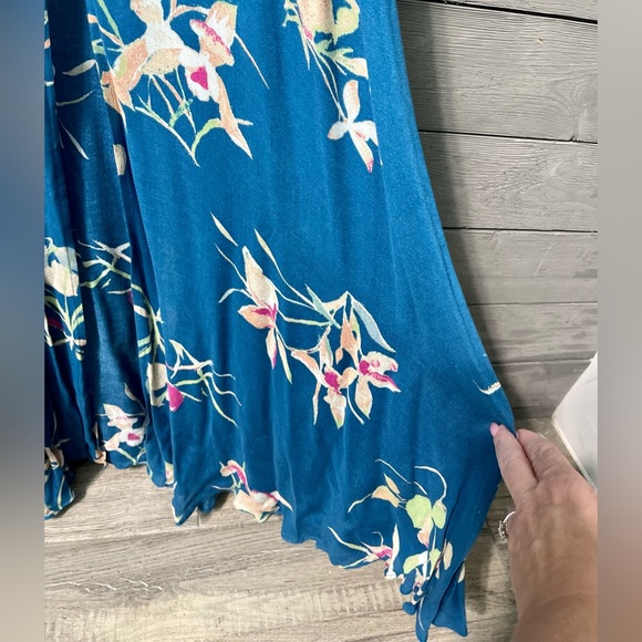 NWT Kimchi Blue Urban Outfitters La Playa Teal Floral Maxi Dress Sz 10 - Picture 11 of 15